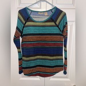 Art &  Soul Bohemian‎ Striped Sequin Top Size Small